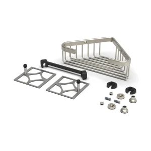 TileWare Promessa™ Series - Deep Corner Basket Kit (coated solid brass)