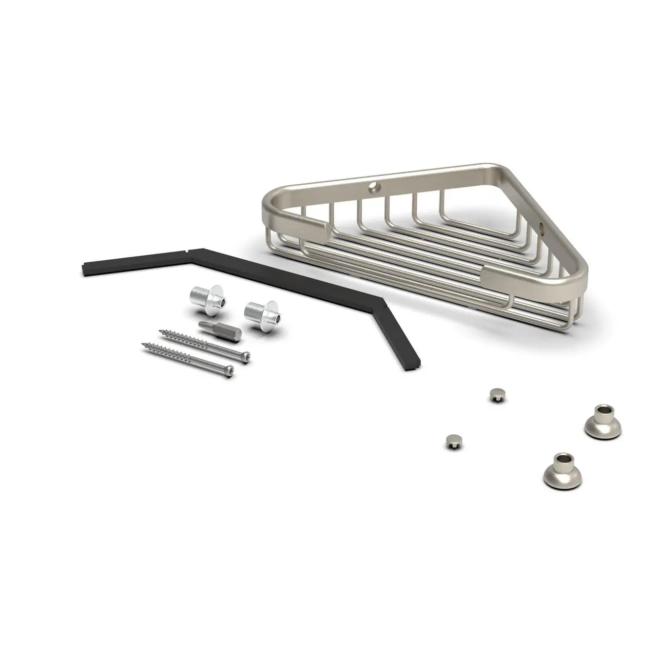 TileWare Promessa™ Series – Shallow Corner Soap Basket For Drywall