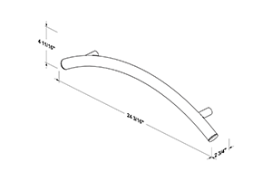 TileWare Victoria™ Series 24" Radius Grab Bar Kit - Contemporary