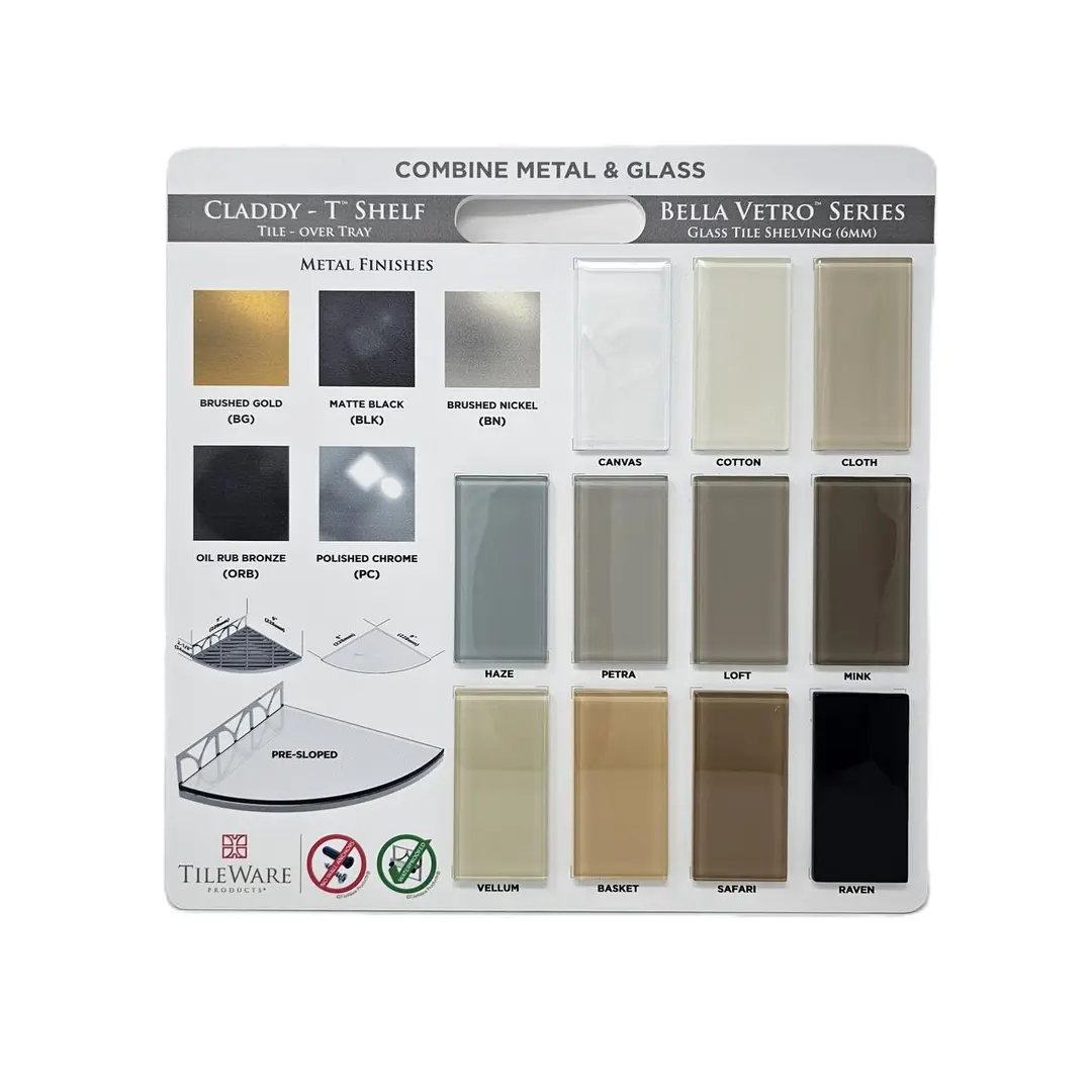 General Display & Literature Series, Bella Vetro Glass Color Hand Board, 16″ x 16″