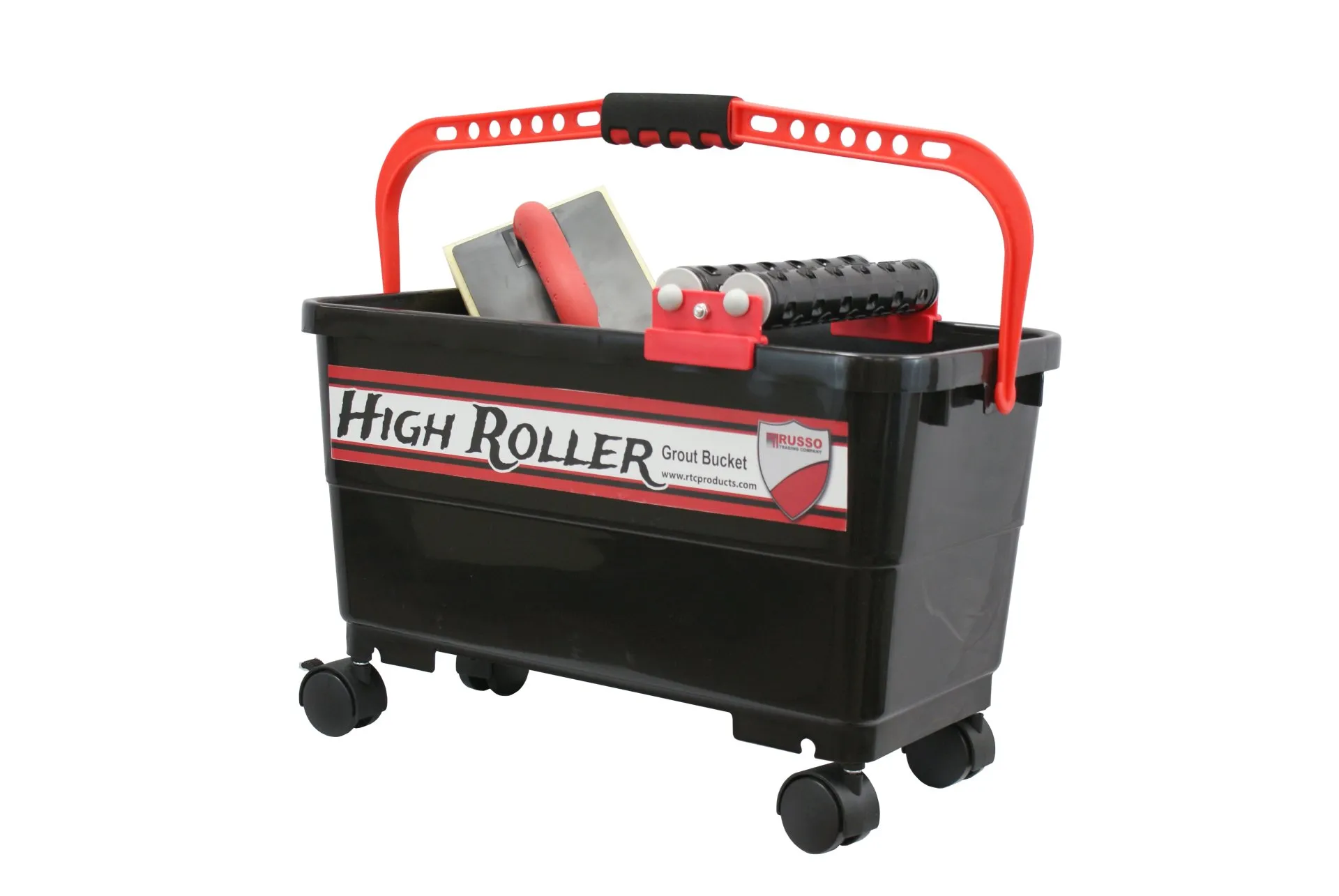 RTC High Roller Grout Cleaning System | 6-Gallon Bucket with Swivel Casters for Large Format Tile