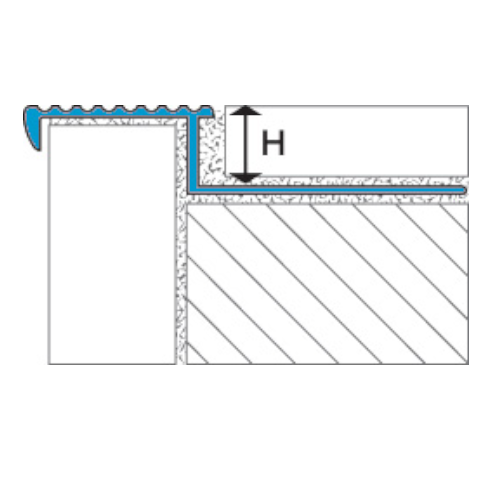 LATICRETE SN7 Wide Grooved Aluminum Stair Nosing | 1-3/16″ High-Traction Tile Edge for Commercial Safety